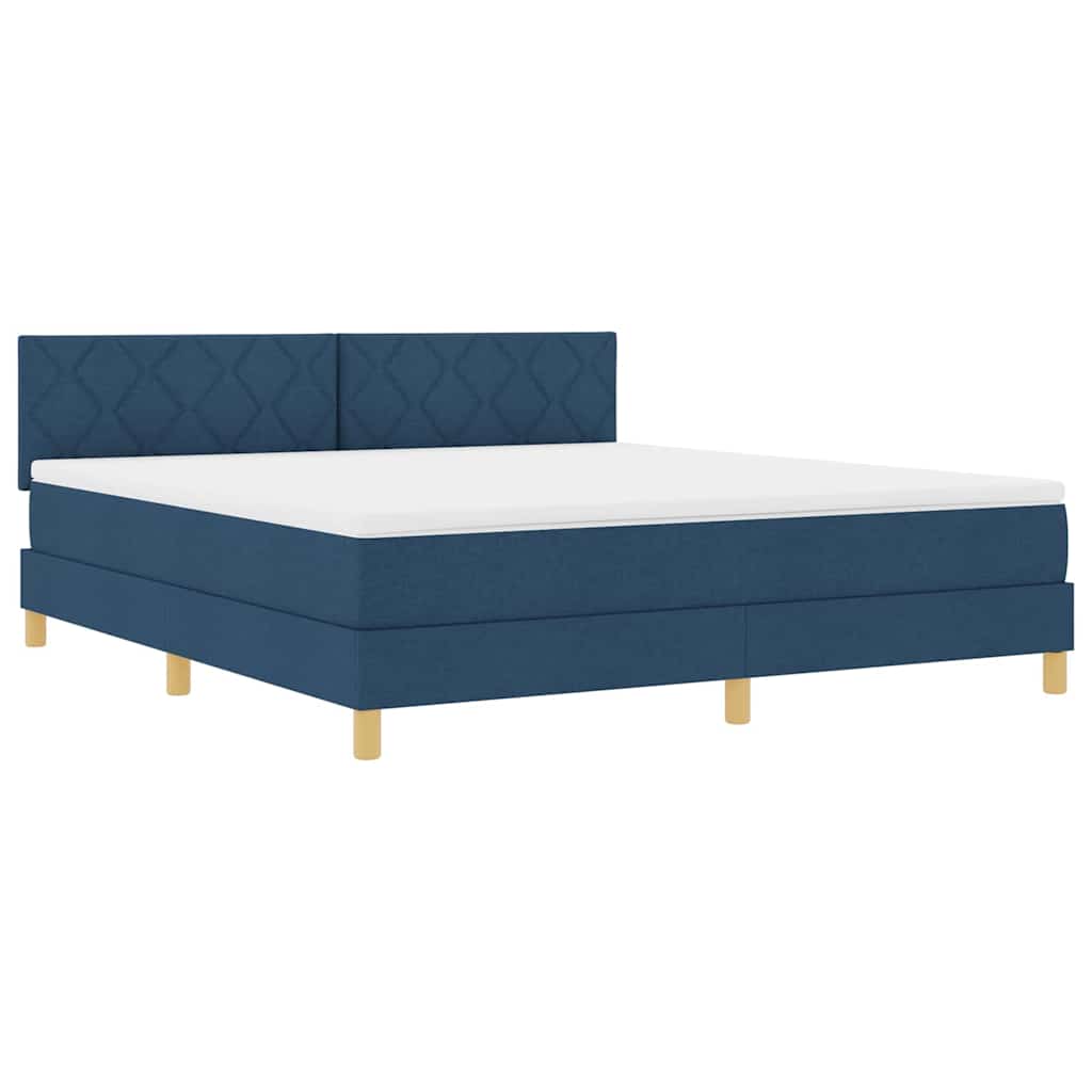 Lit à ressorts avec matelas Bleu 180 x 200 cm tissu - XIOS