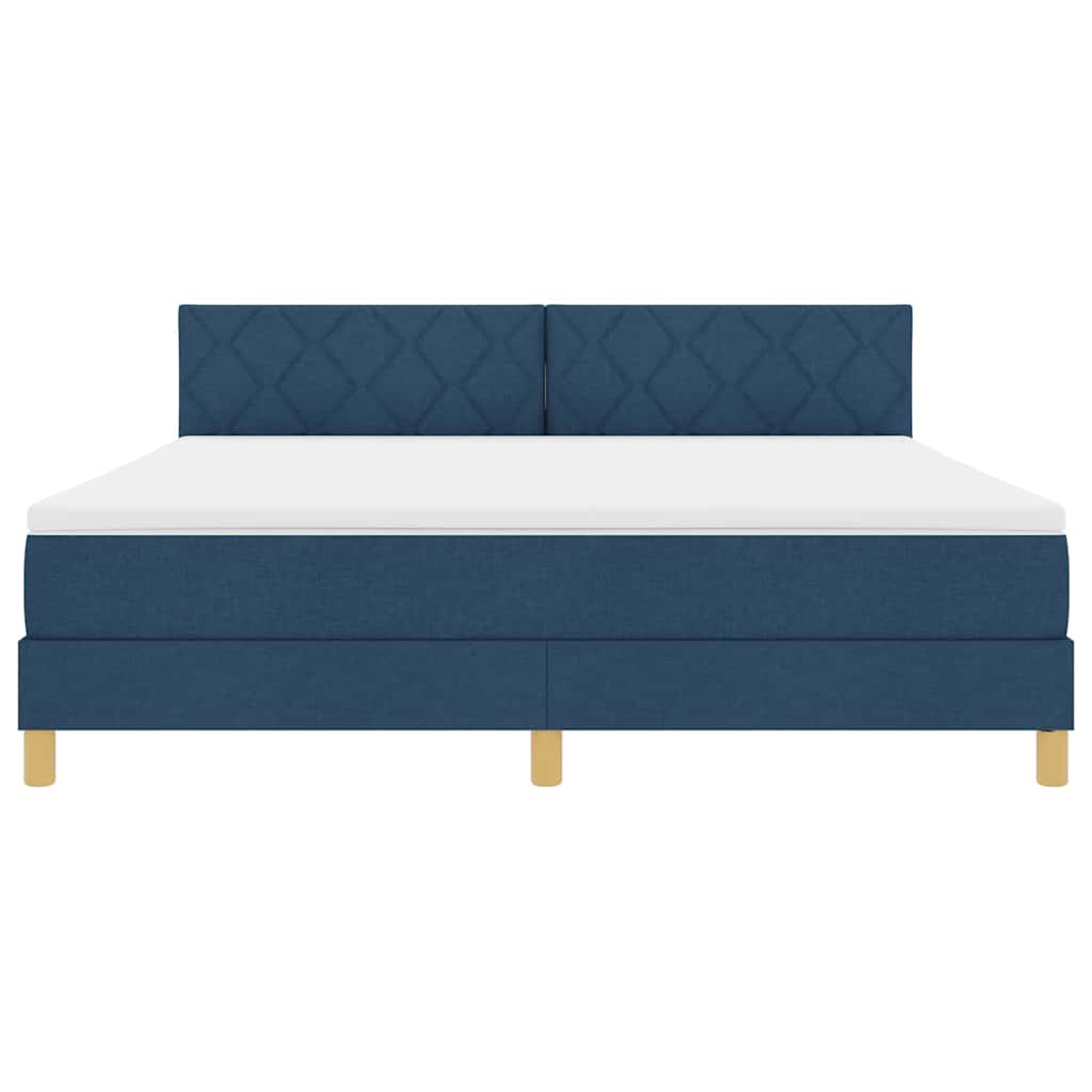 Lit à ressorts avec matelas Bleu 180 x 200 cm tissu - XIOS