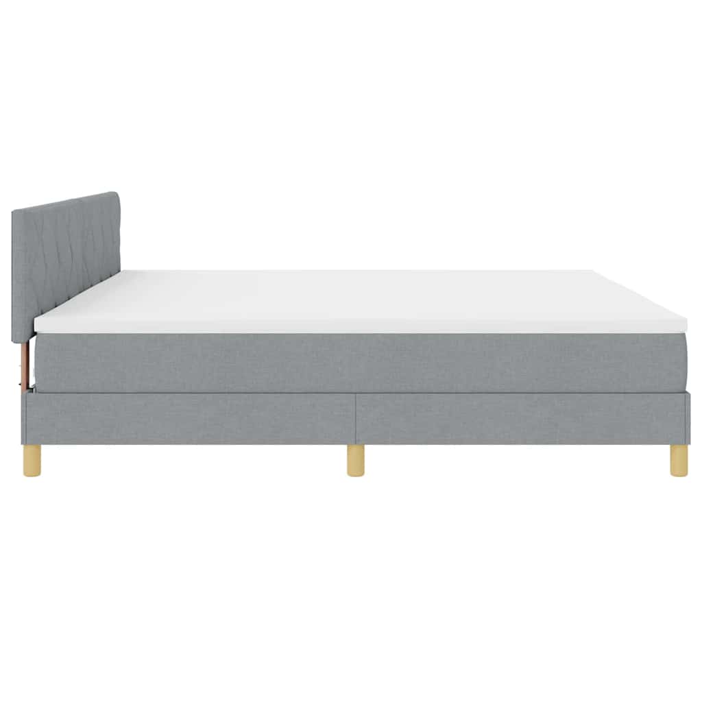 Lit à ressorts avec matelas Gris clair 200 x 200 cm tissu - XIOS