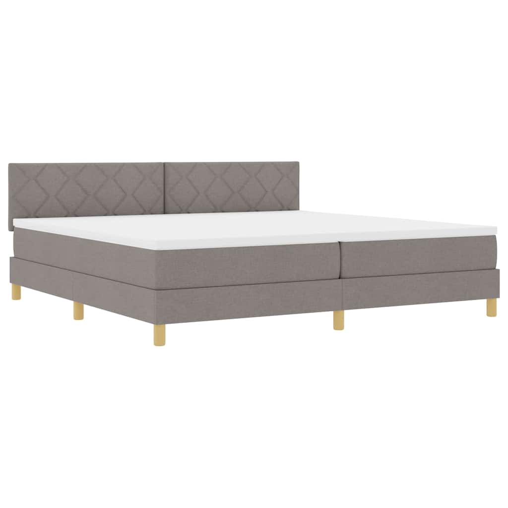 Lit à ressorts avec matelas Taupe 200 x 200 cm tissu - XIOS