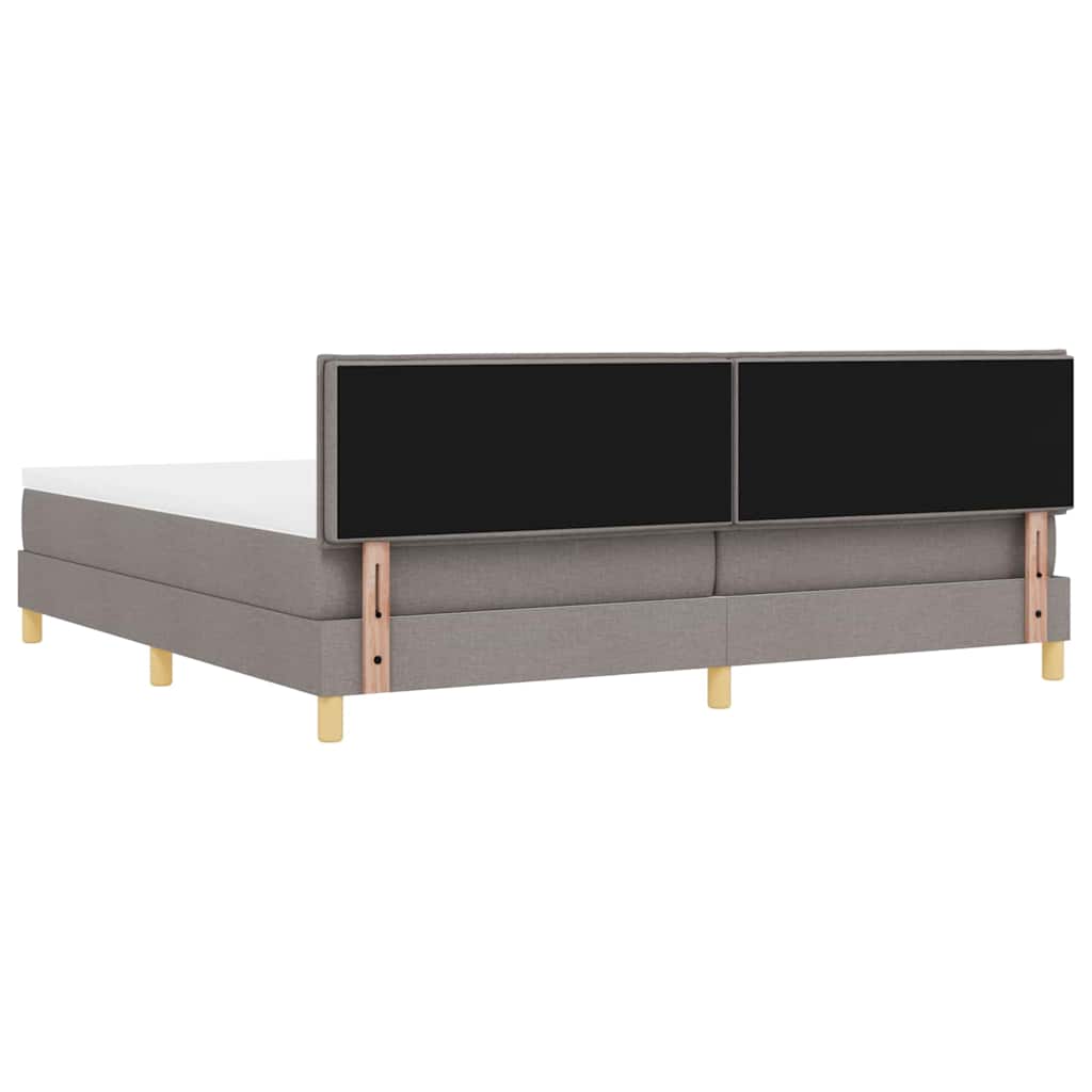 Lit à ressorts avec matelas Taupe 200 x 200 cm tissu - XIOS