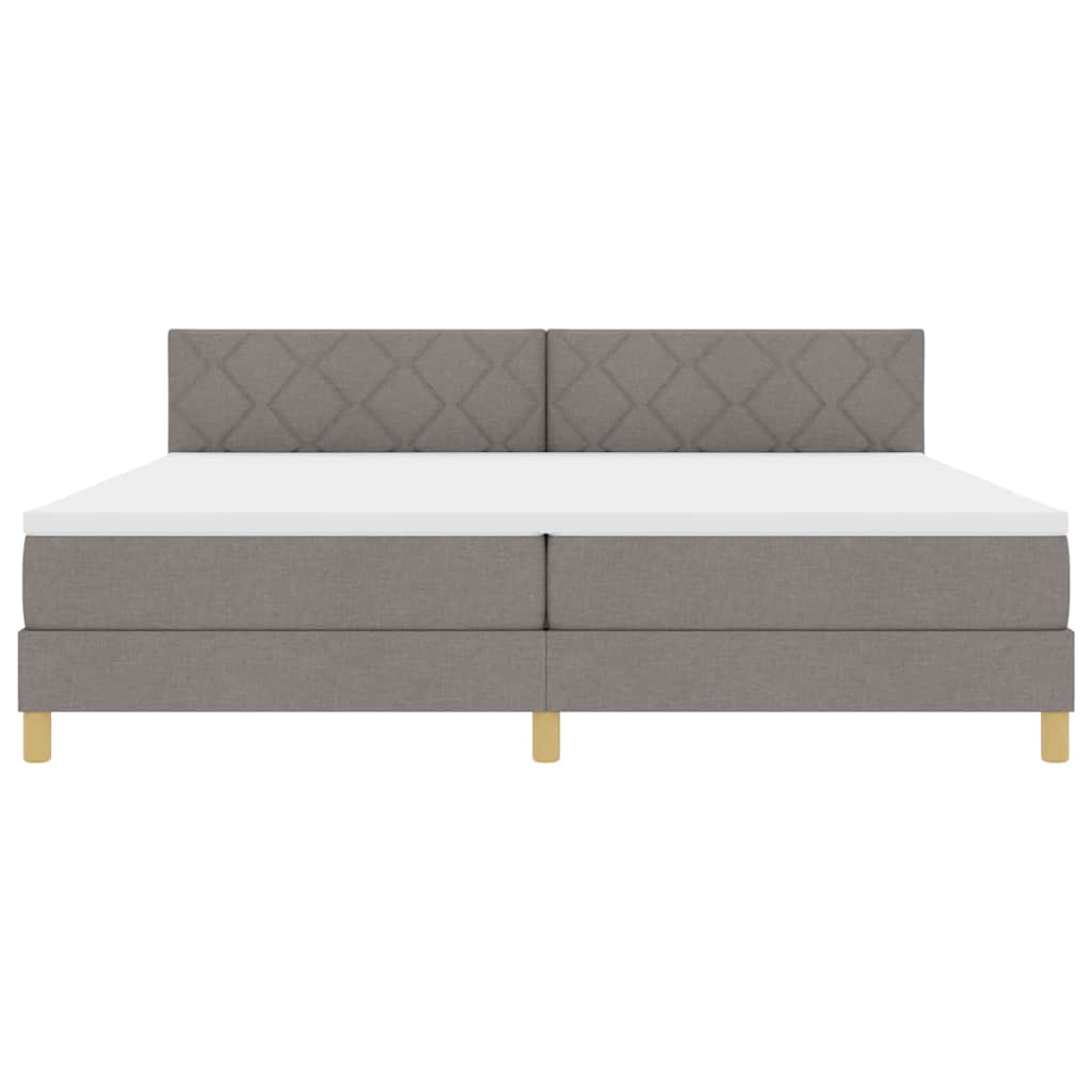 Lit à ressorts avec matelas Taupe 200 x 200 cm tissu - XIOS