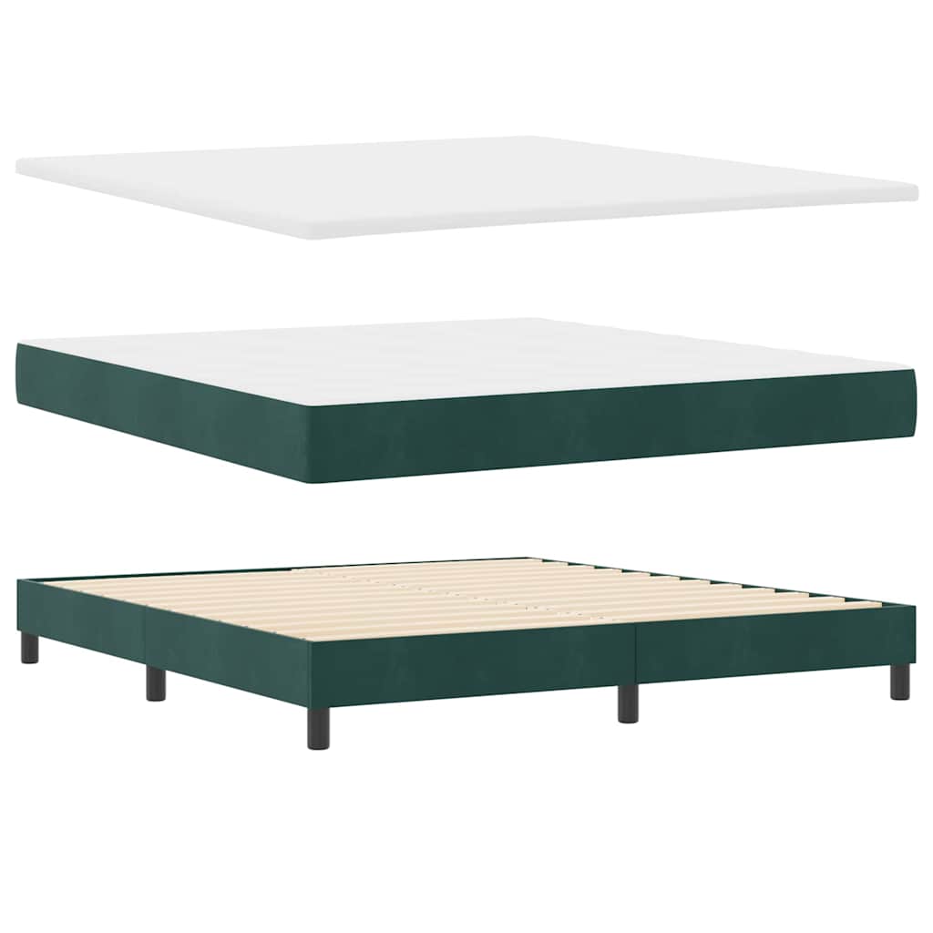 Lit à ressorts avec tête de lit Vert foncé 180 x 200 cm Velours - XIOS