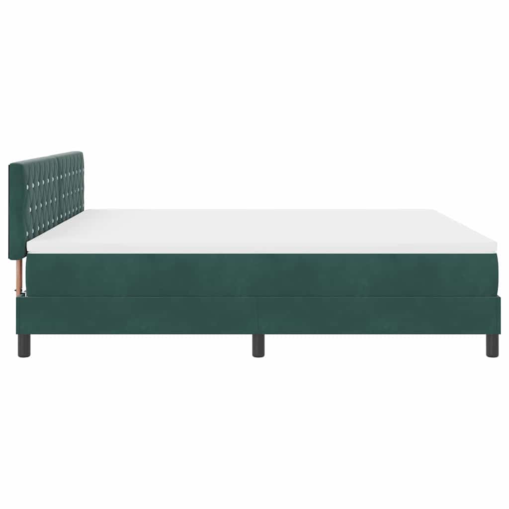 Lit à ressorts avec tête de lit Vert foncé 180 x 200 cm Velours - XIOS