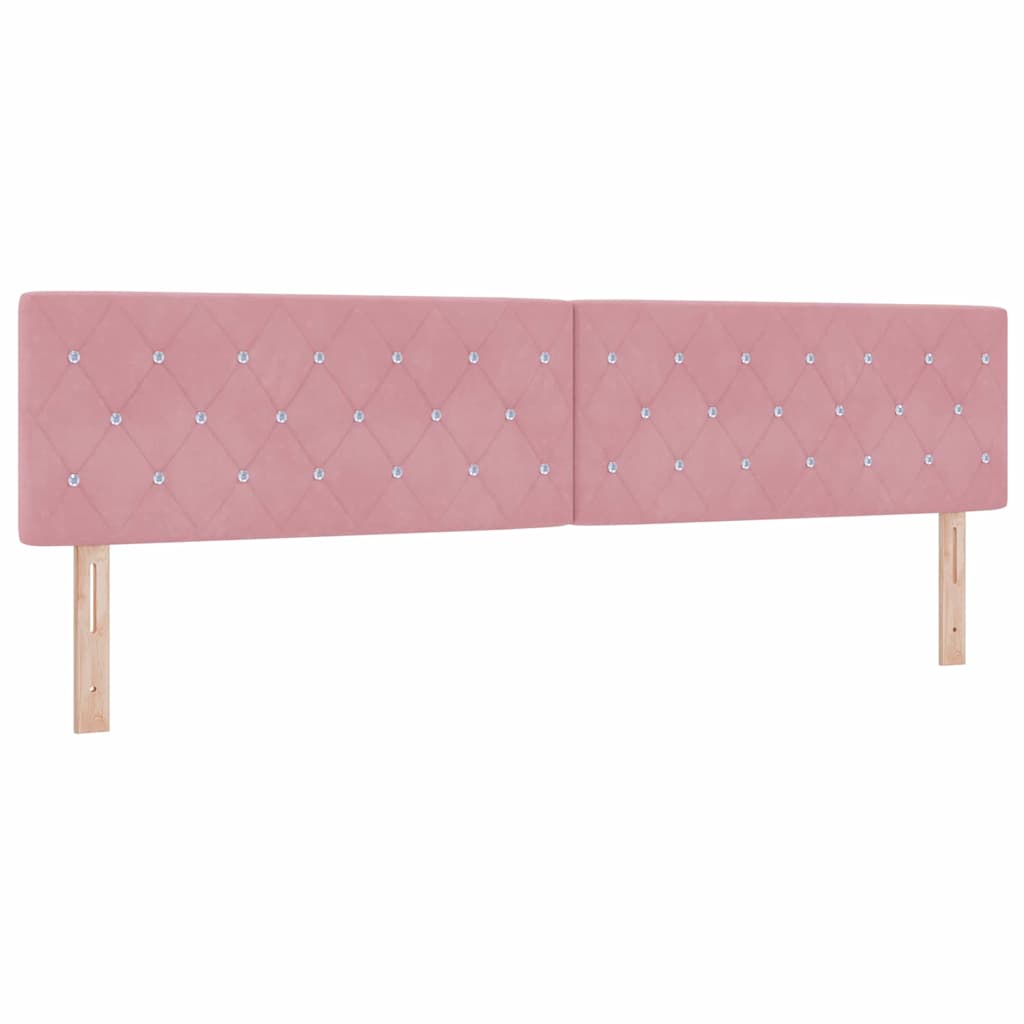 Lit à ressort LED avec matelas Rose 200 x 200 cm Velours - XIOS