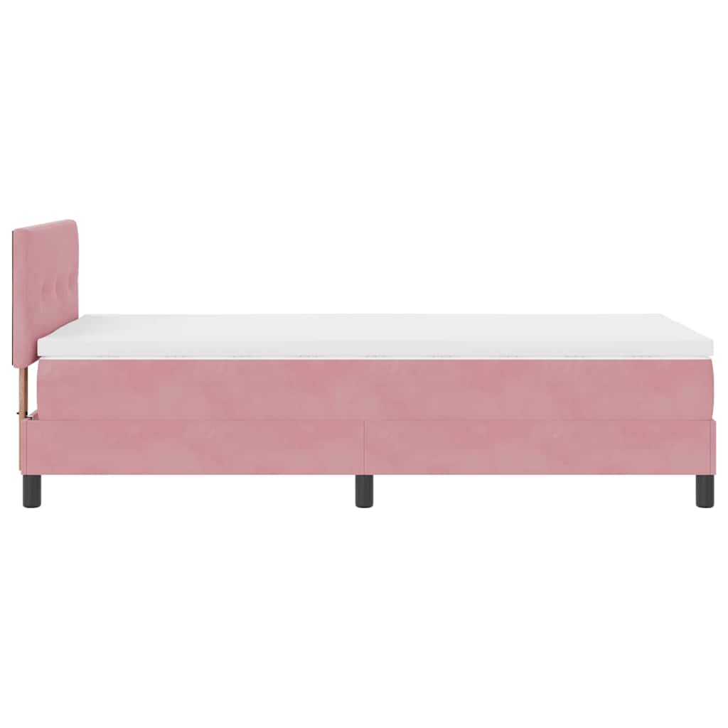 Lit à ressort LED avec bandes LED Rose 100 x 200 cm Velours