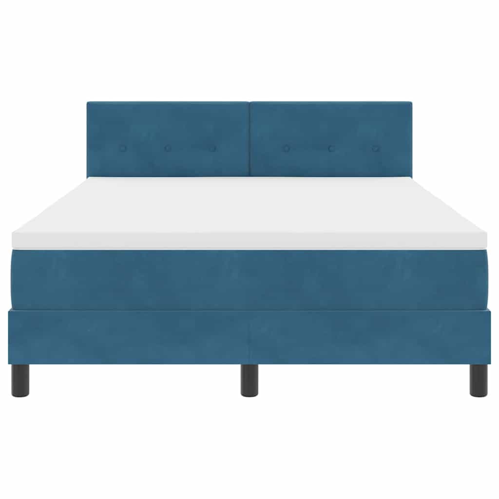 Lit à ressort LED avec matelas Bleu foncé 160 x 200 cm Velours - XIOS