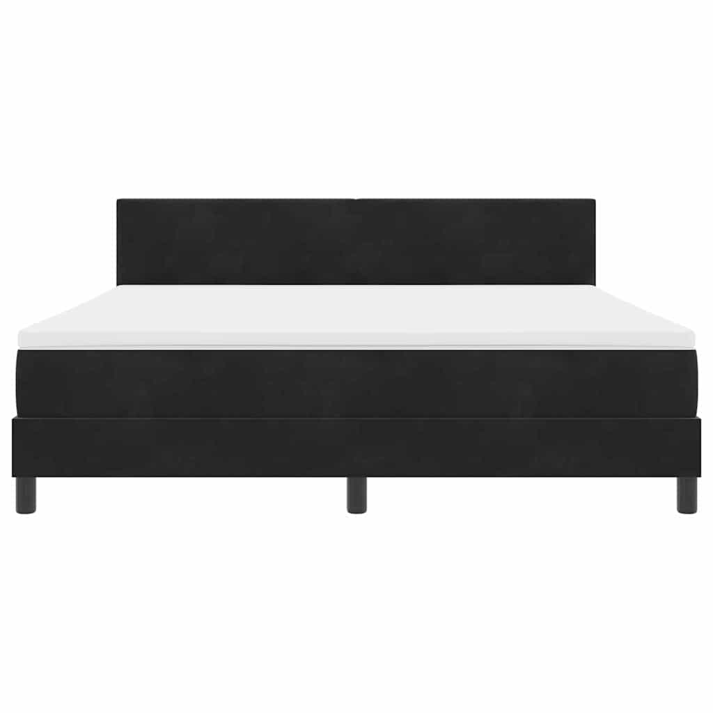 Lit à ressort LED avec matelas Noir 180 x 200 cm Velours - XIOS