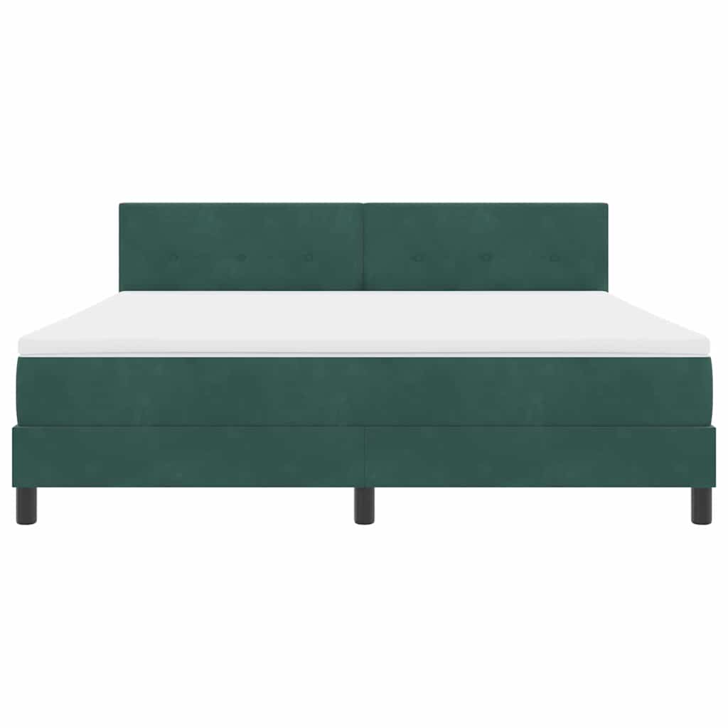 Lit à ressort LED Vert foncé 180 x 200 cm Velours
