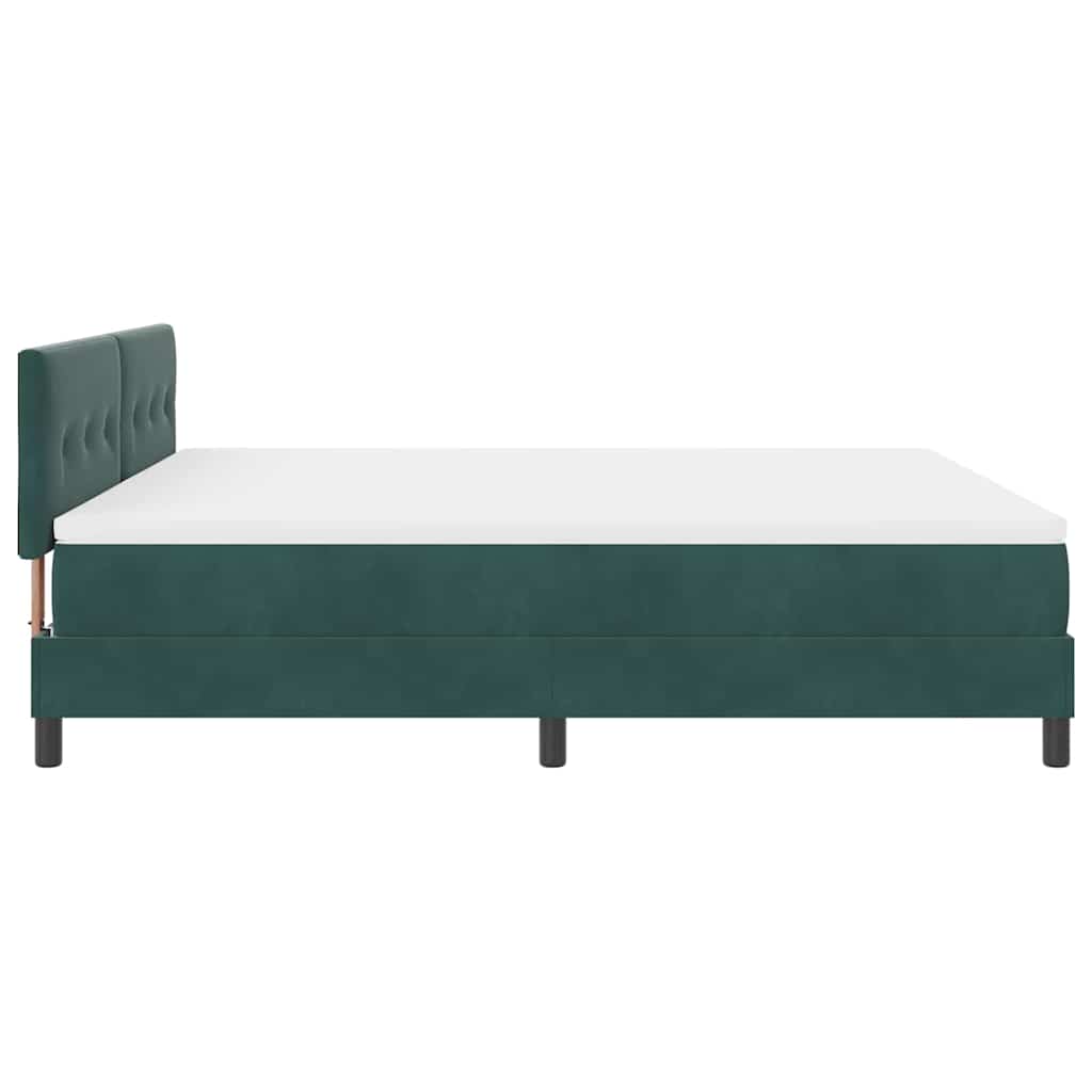 Lit à ressort LED Vert foncé 180 x 200 cm Velours