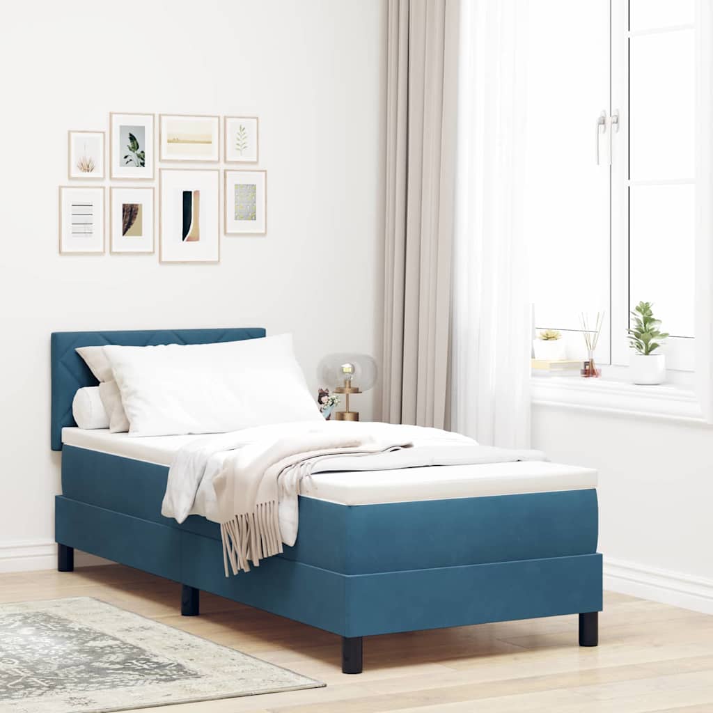 Lit à ressort LED Bleu foncé 80 x 200 cm Velours - XIOS