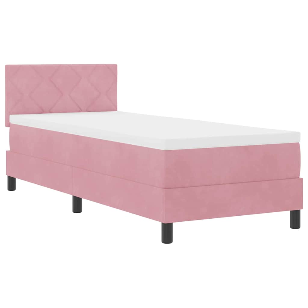 Lit à ressort LED avec bandes LED Rose 80 x 200 cm Velours