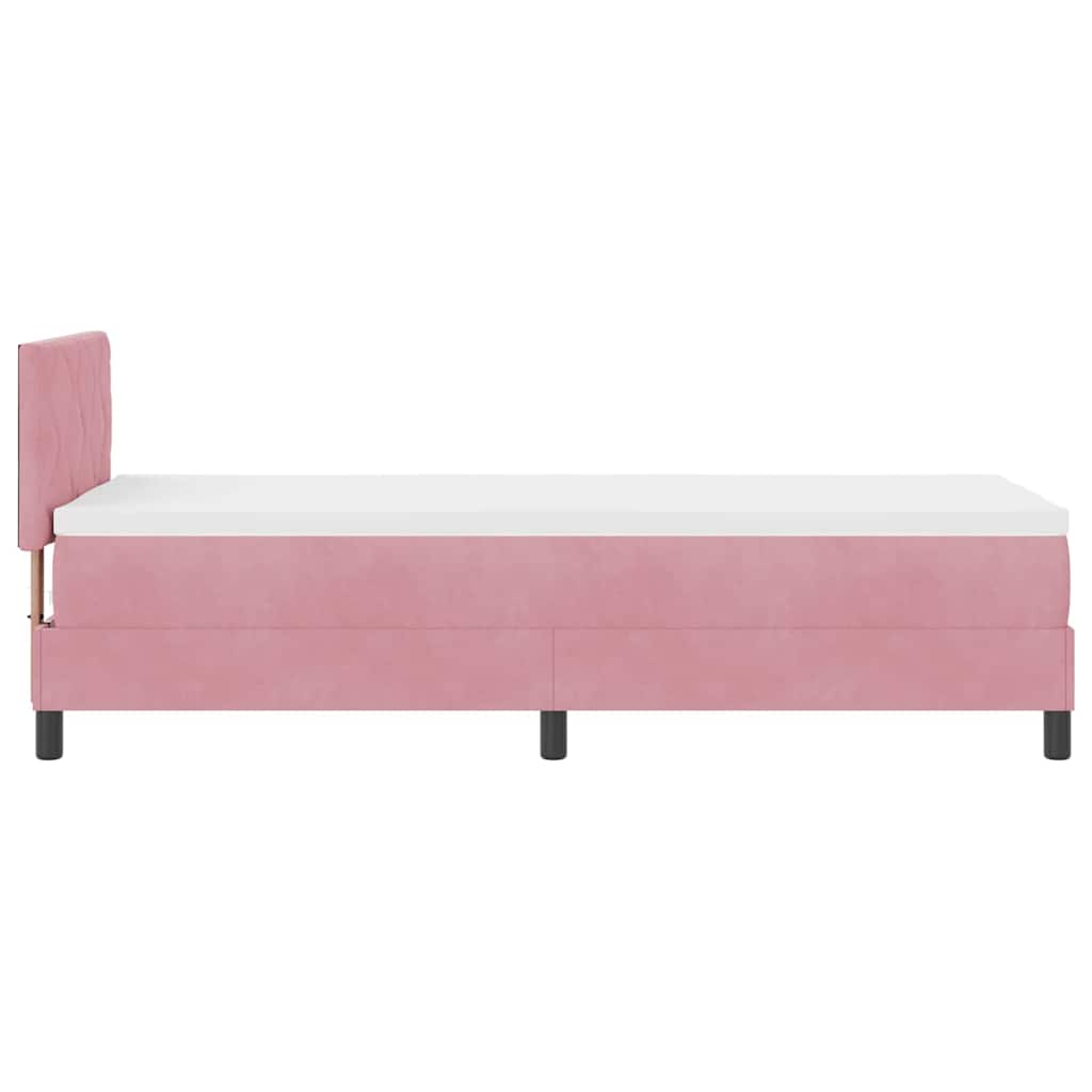 Lit à ressort LED avec bandes LED Rose 80 x 200 cm Velours