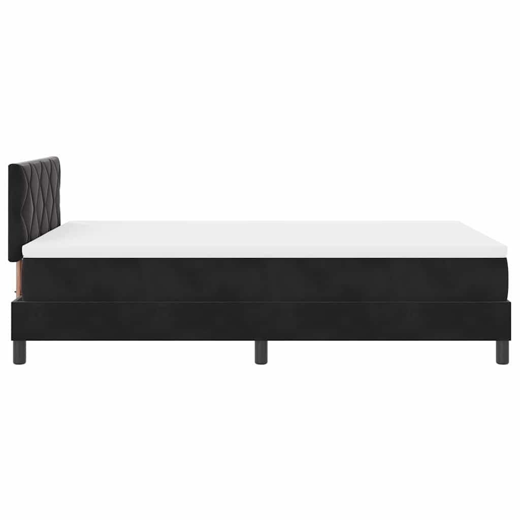 Lit à ressort LED avec matelas Noir 120 x 200 cm Velours - XIOS