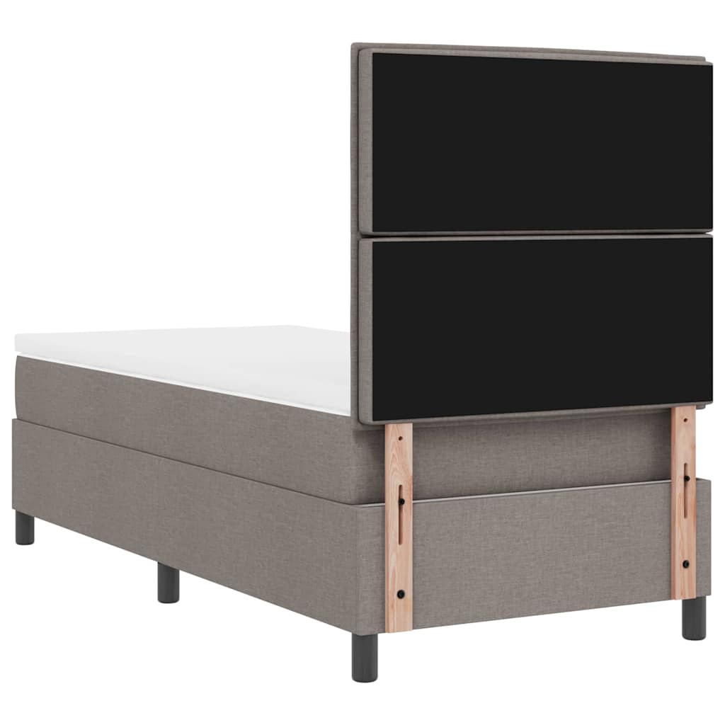 Lit à ressorts avec matelas avec LED Taupe 90 x 190 cm tissu - XIOS