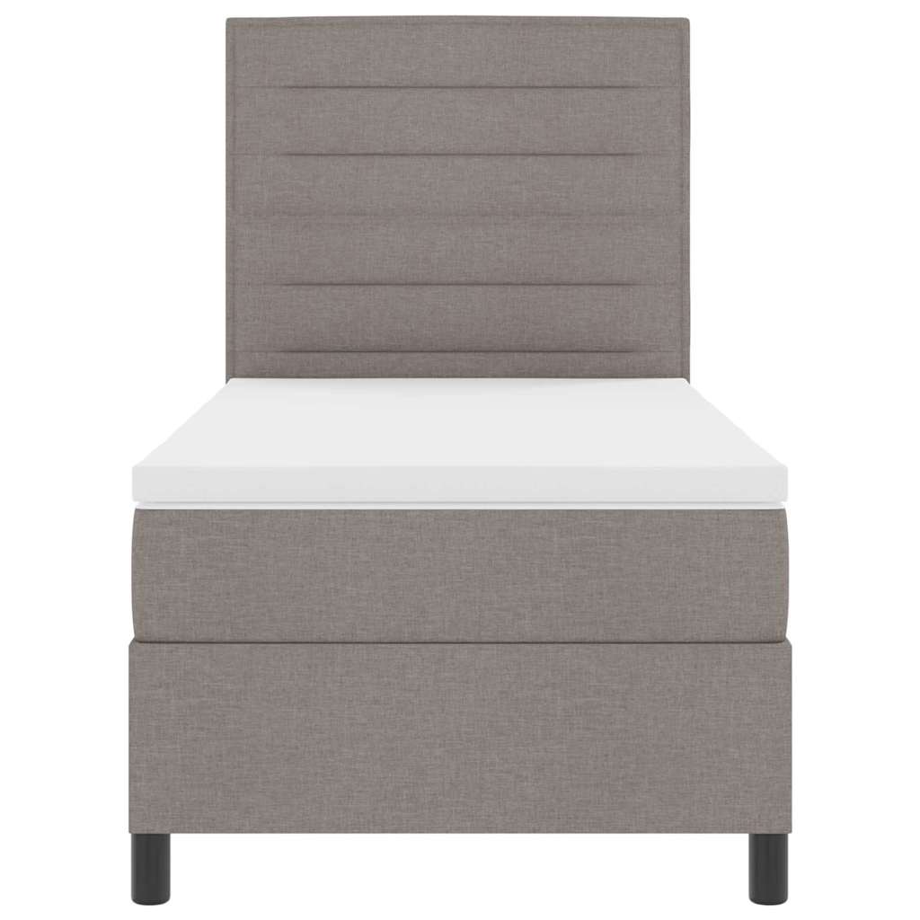 Lit à ressorts avec matelas avec LED Taupe 90 x 190 cm tissu - XIOS