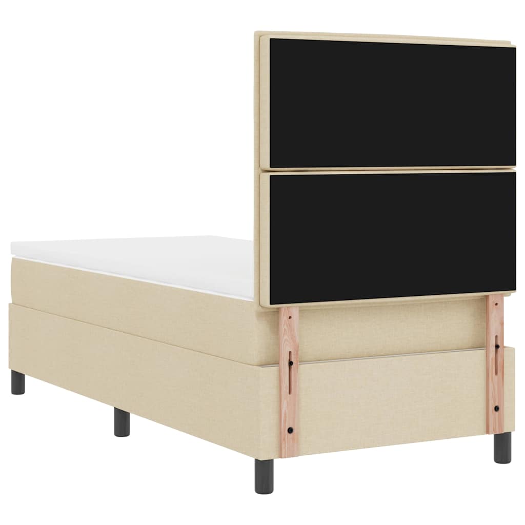 Lit à ressorts avec matelas avec LED Crème 100 x 200 cm tissu - XIOS