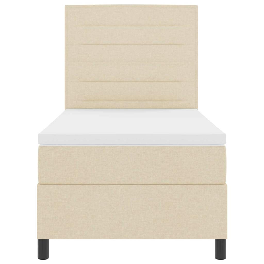 Lit à ressorts avec matelas avec LED Crème 100 x 200 cm tissu - XIOS