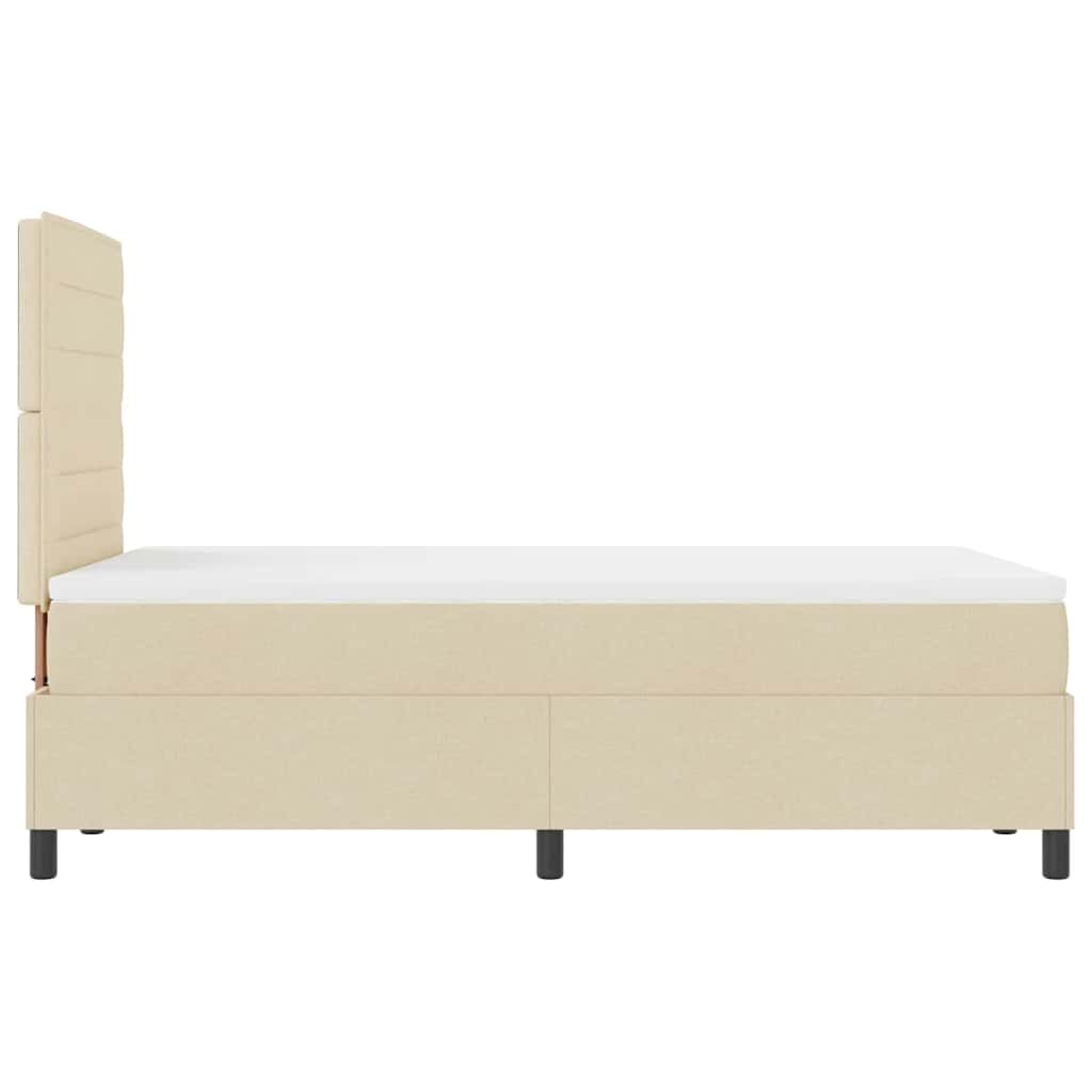 Lit à ressorts avec matelas avec LED Crème 120 x 190 cm tissu - XIOS