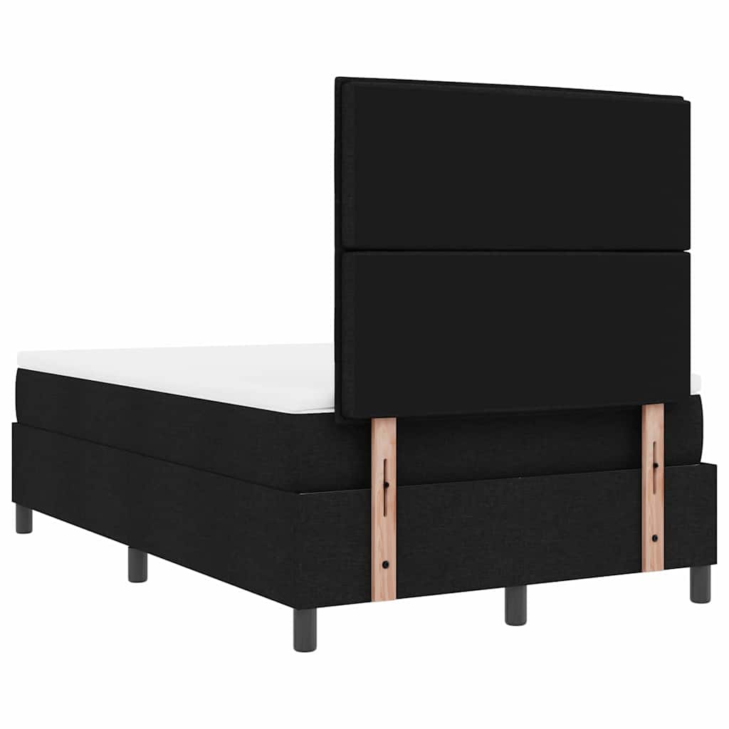 Lit à ressorts avec matelas avec LED Noir 120 x 200 cm tissu - XIOS