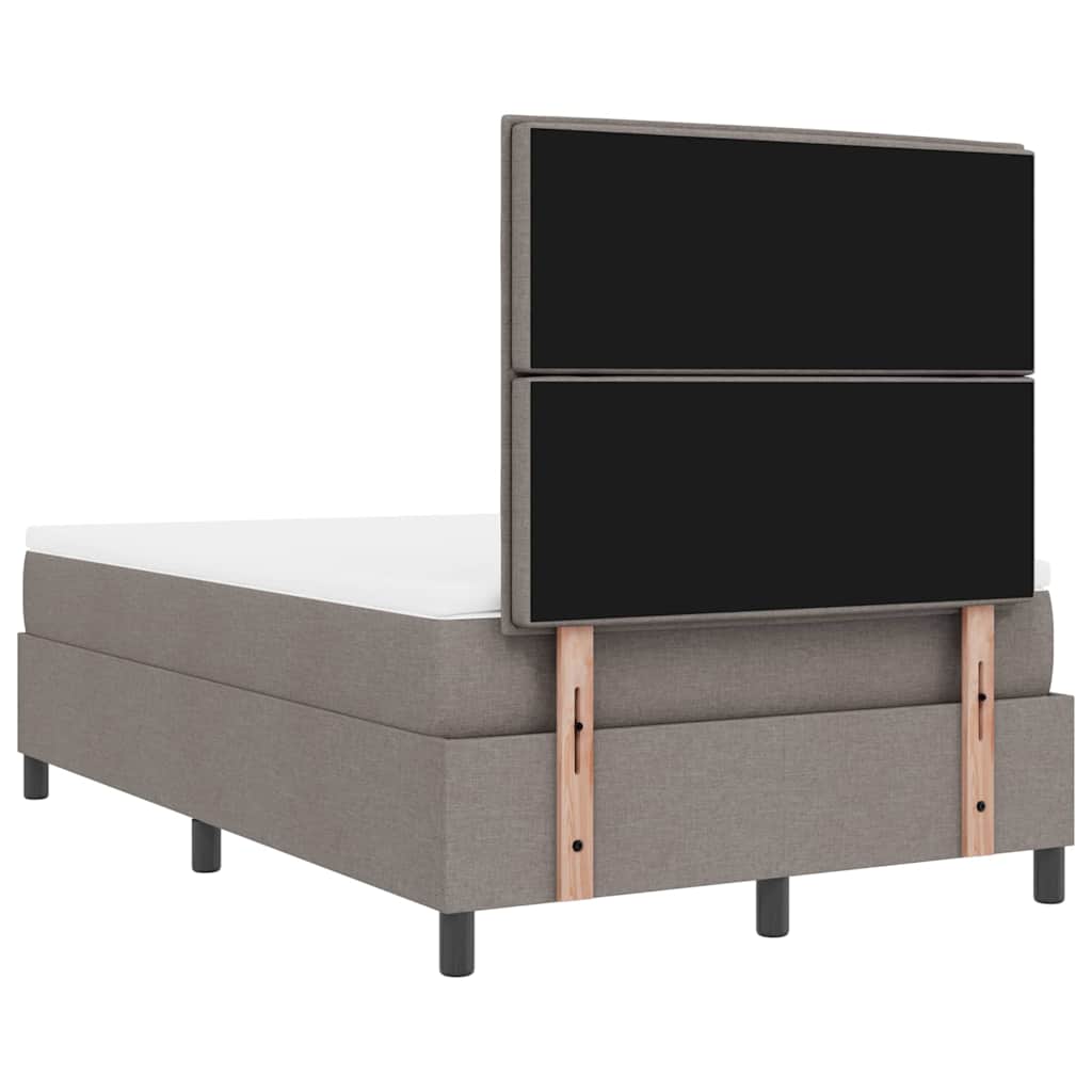 Lit à ressorts avec matelas avec LED Taupe 120 x 200 cm tissu - XIOS