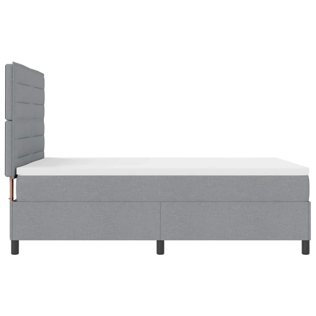 Lit à ressorts avec matelas Gris clair 140 x 190 cm tissu