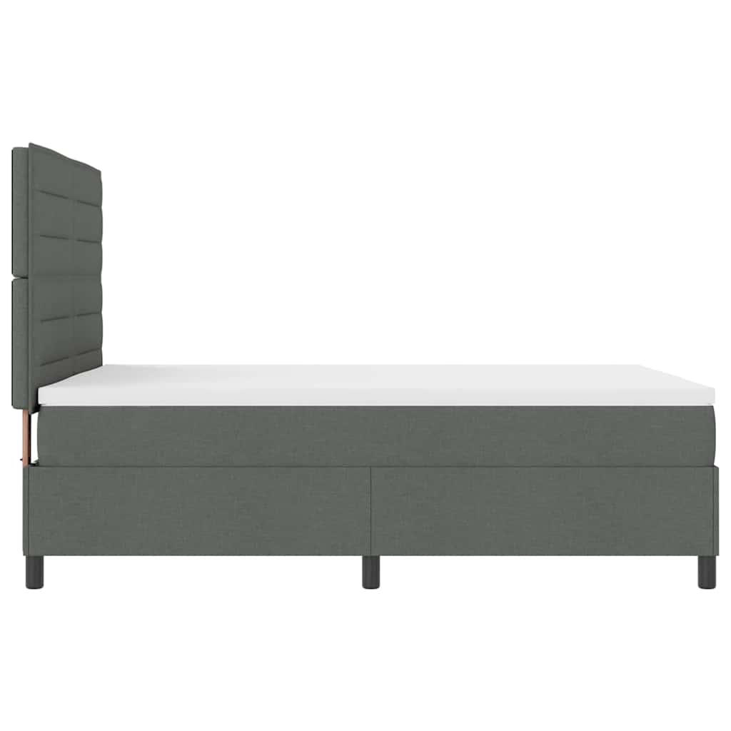 Lit à ressorts avec matelas Gris foncé 140 x 190 cm tissu - XIOS