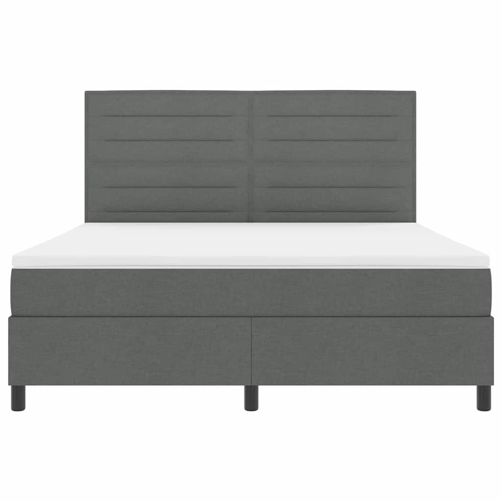 Lit à ressorts avec matelas Gris foncé 180 x 200 cm tissu - XIOS