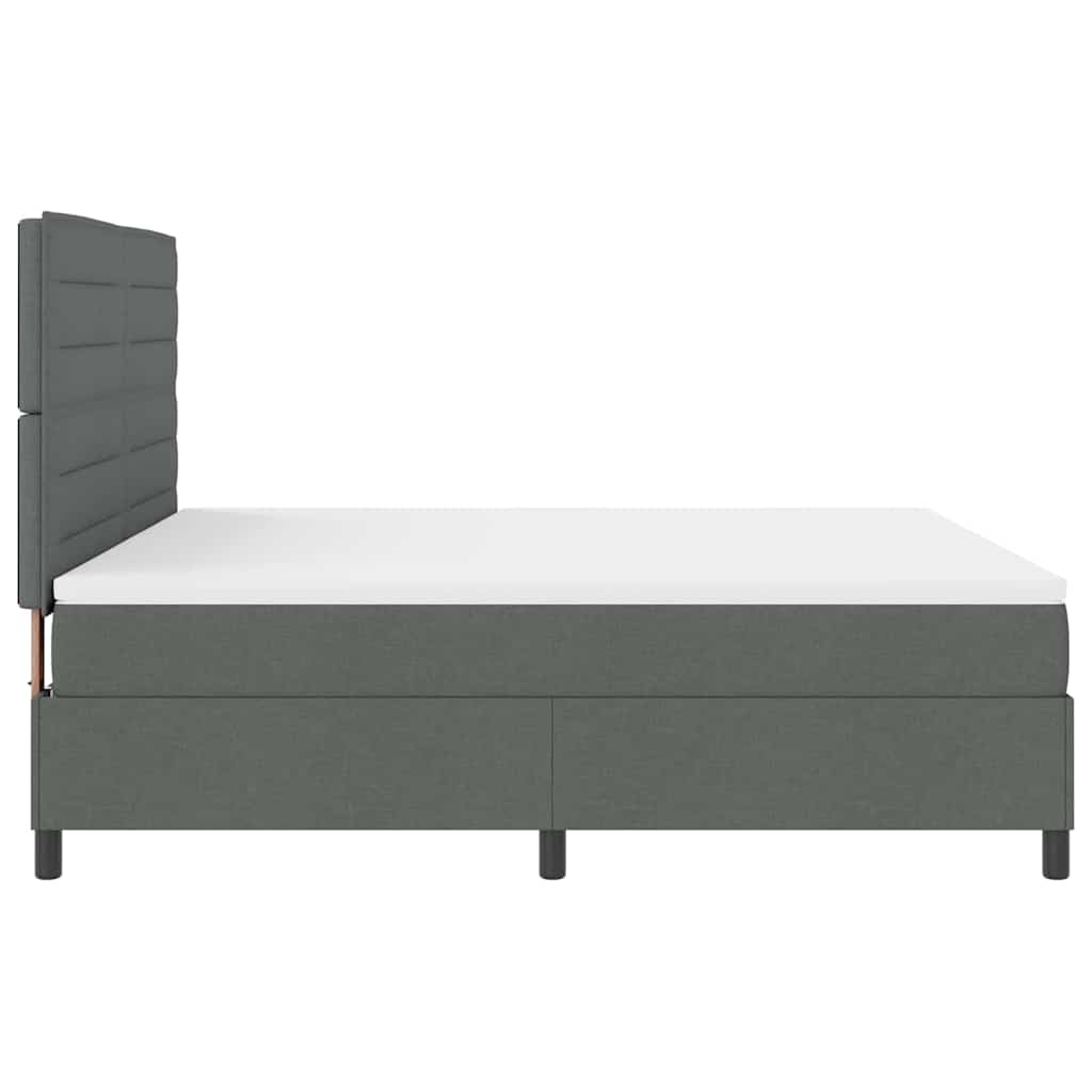 Lit à ressorts avec matelas Gris foncé 180 x 200 cm tissu - XIOS