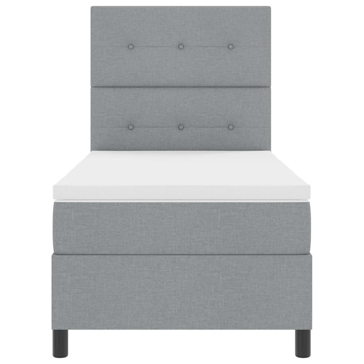 Lit à ressorts avec bandes LED Gris clair 80 x 200 cm tissu