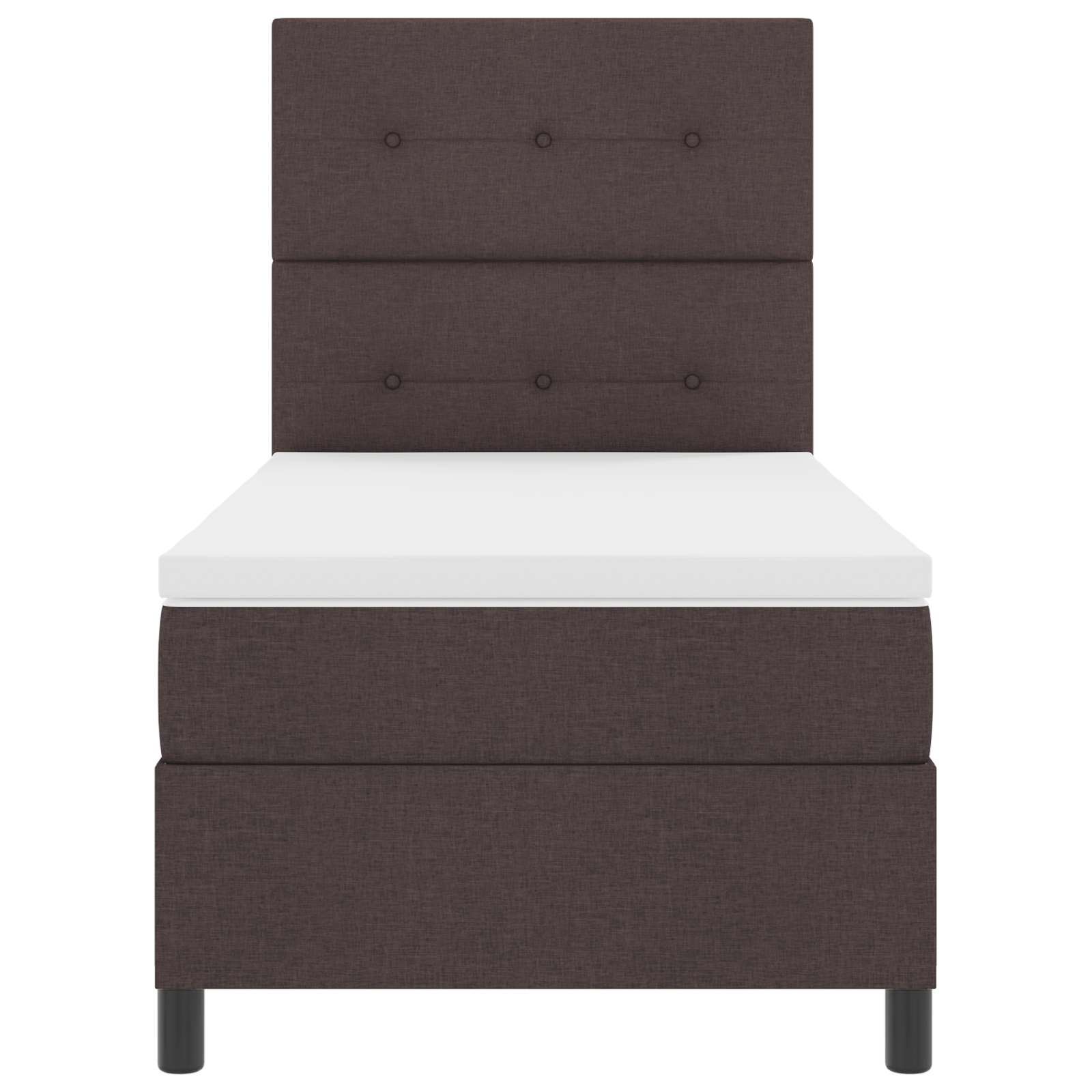 Lit à ressorts avec bandes LED Marron foncé 80 x 200 cm tissu - XIOS