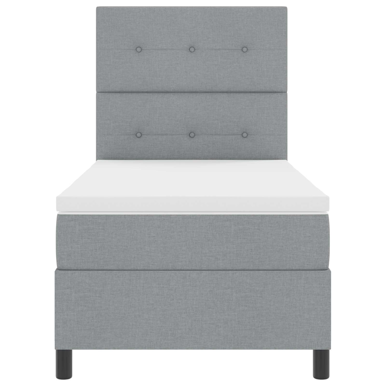 Lit à ressorts avec bandes LED Gris clair 90 x 190 cm tissu - XIOS