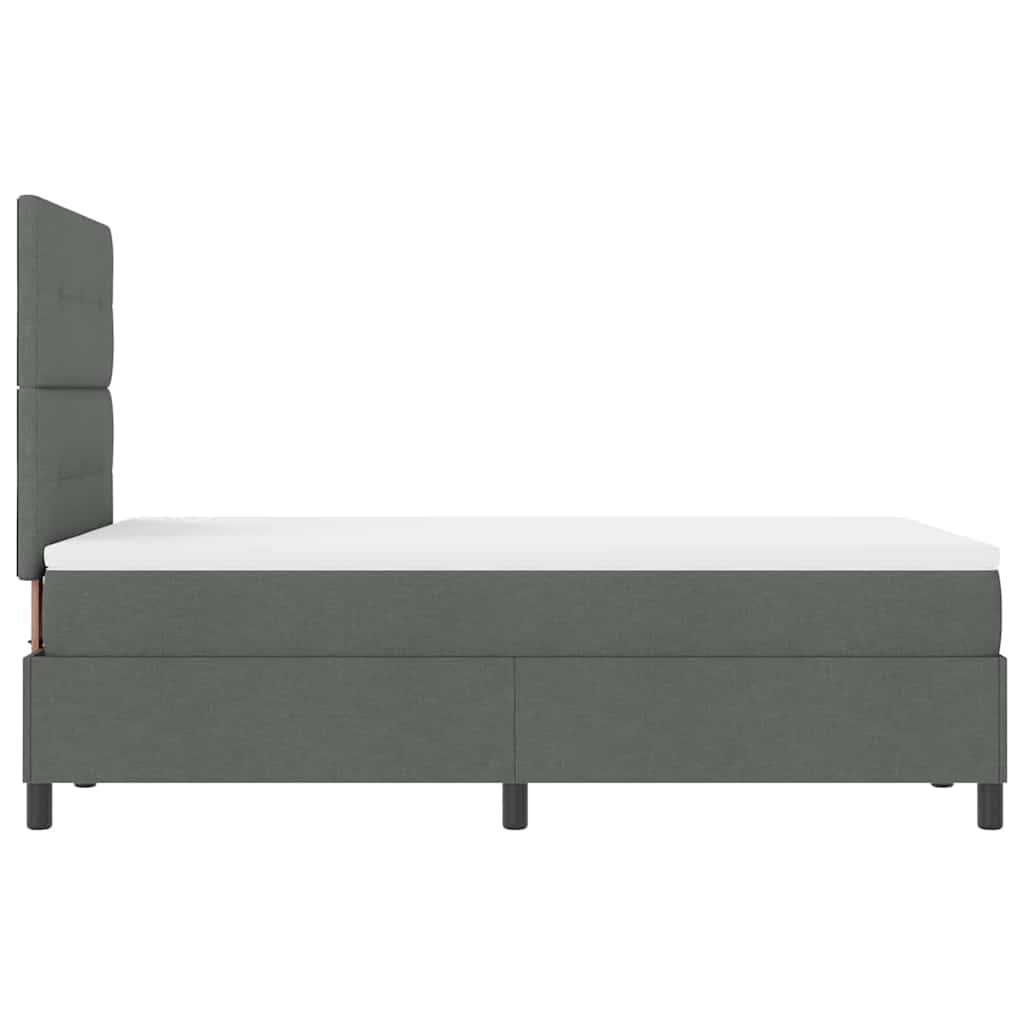 Lit à ressorts avec bandes LED Gris foncé 120 x 190 cm tissu