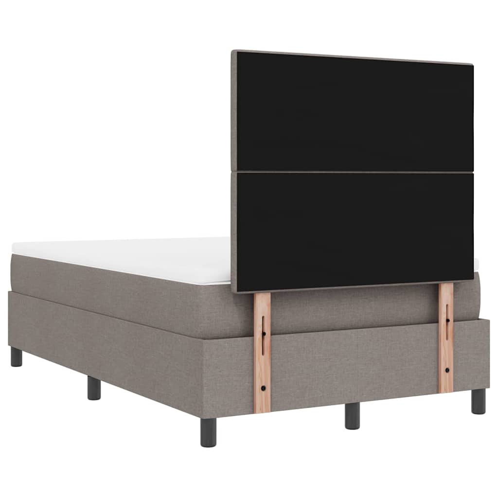 Lit à ressorts avec bandes LED Taupe 120 x 190 cm tissu