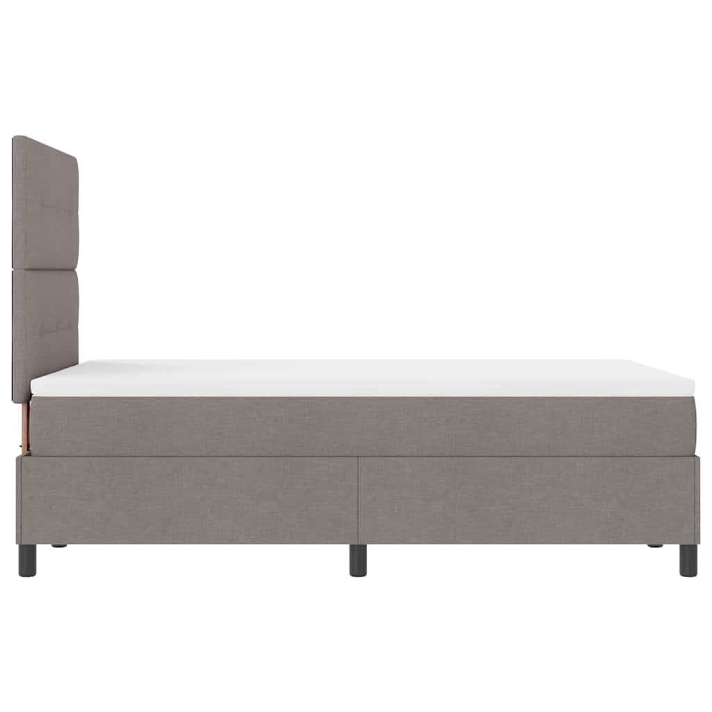 Lit à ressorts avec bandes LED Taupe 120 x 190 cm tissu