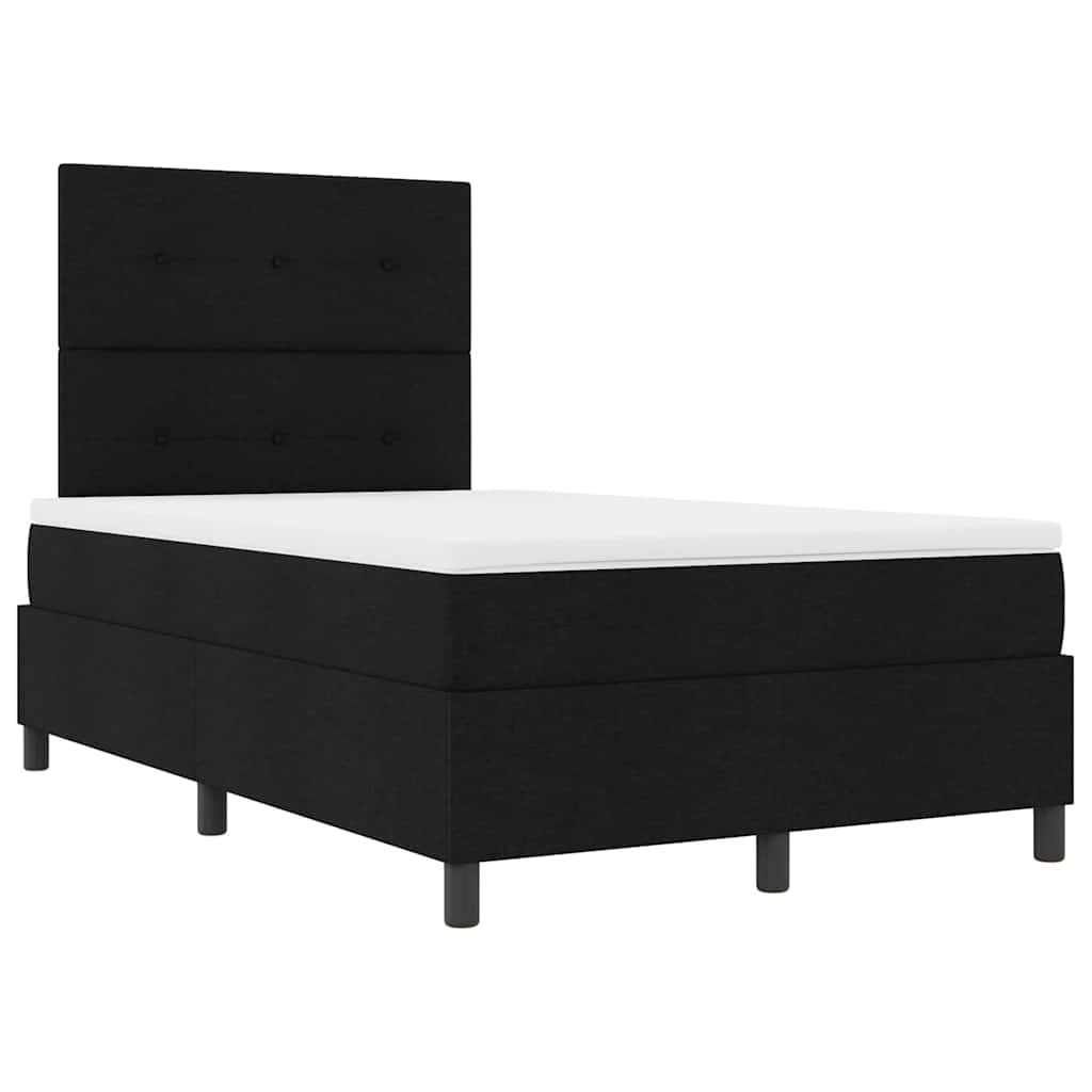 Lit à ressorts avec bandes LED Noir 120 x 200 cm tissu - XIOS
