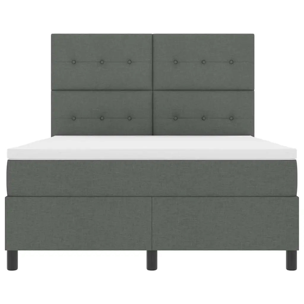 Lit à ressorts avec bandes LED Gris foncé 160 x 200 cm tissu - XIOS