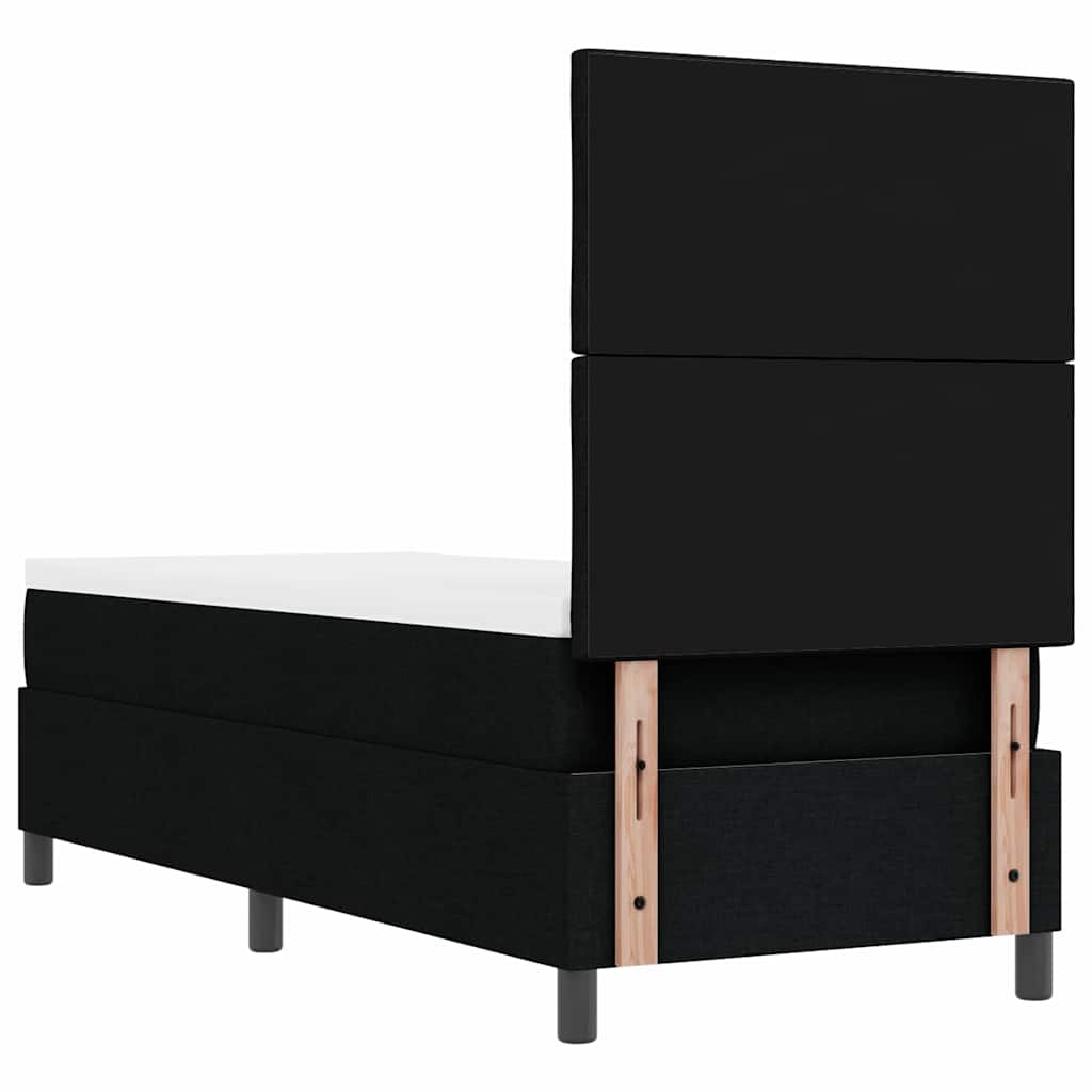 Lit à ressorts avec matelas avec LED Noir 80 x 200 cm tissu - XIOS