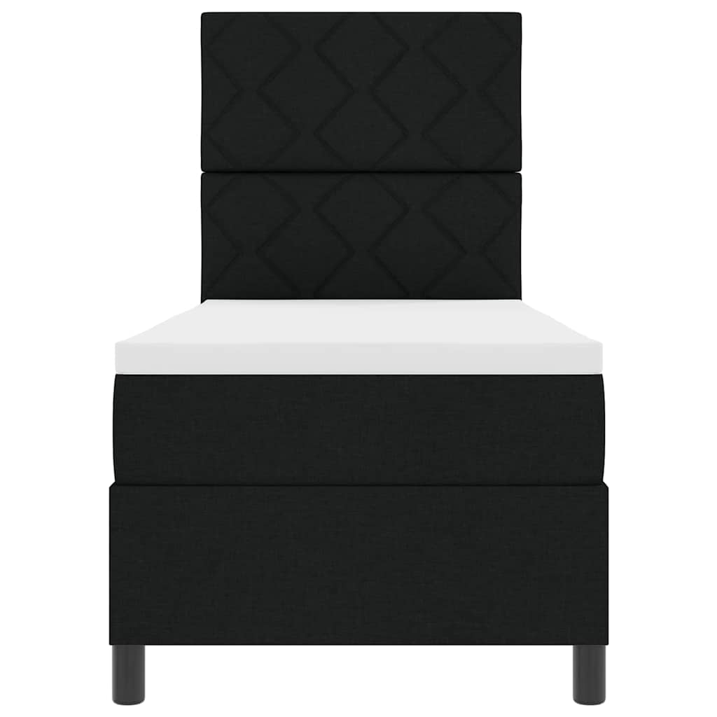 Lit à ressorts avec matelas avec LED Noir 80 x 200 cm tissu - XIOS