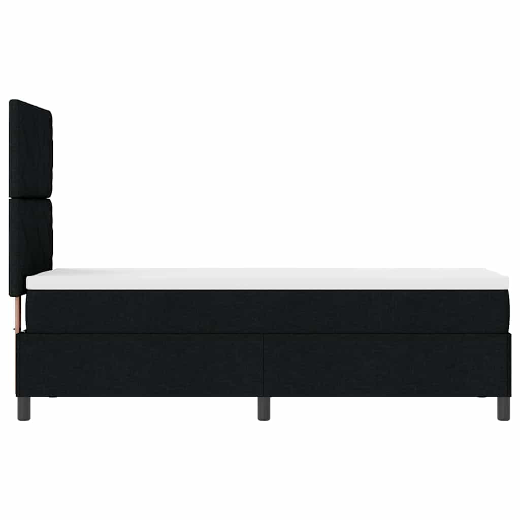 Lit à ressorts avec matelas avec LED Noir 80 x 200 cm tissu - XIOS