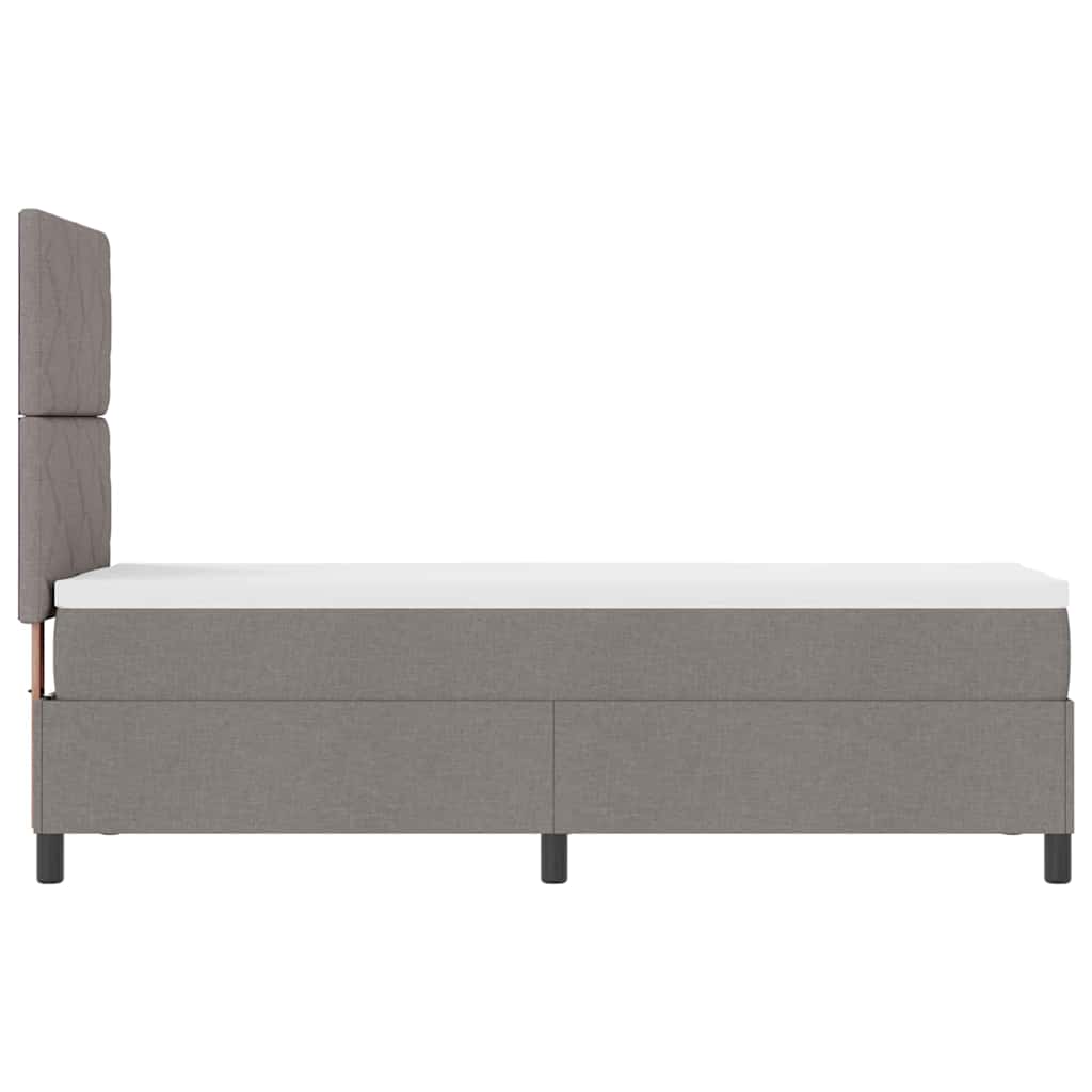 Lit à ressorts avec bandes LED Taupe 80 x 200 cm tissu