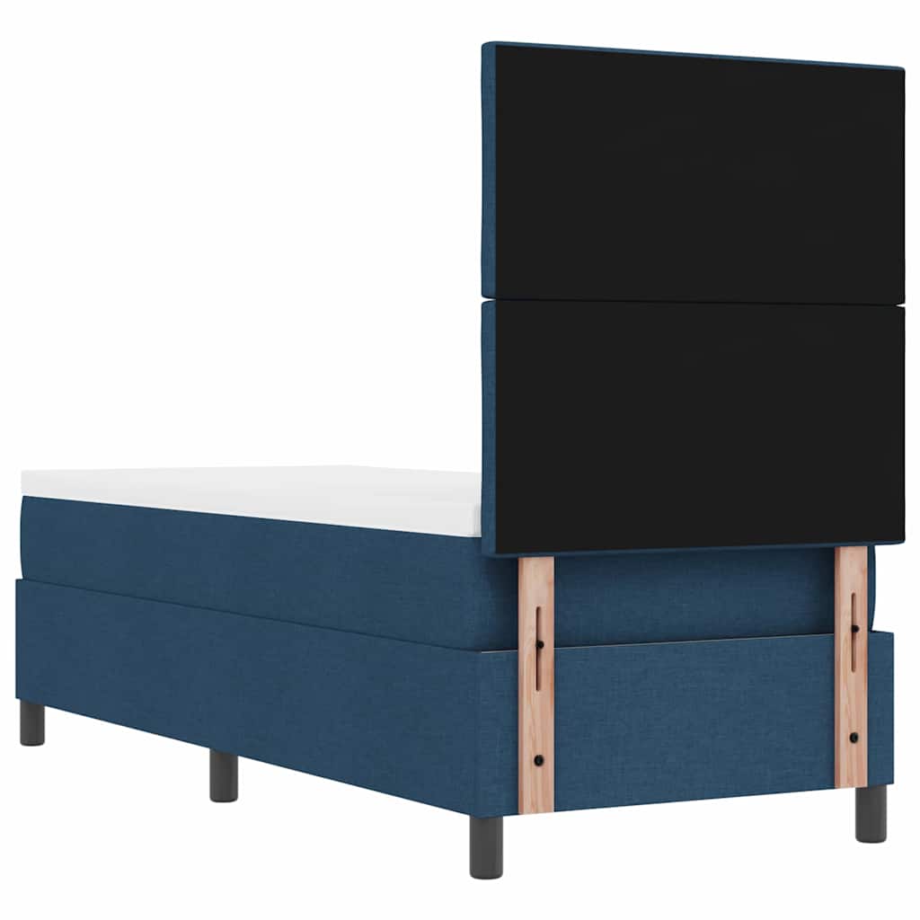 Lit à ressorts avec bandes LED Bleu 80 x 200 cm tissu