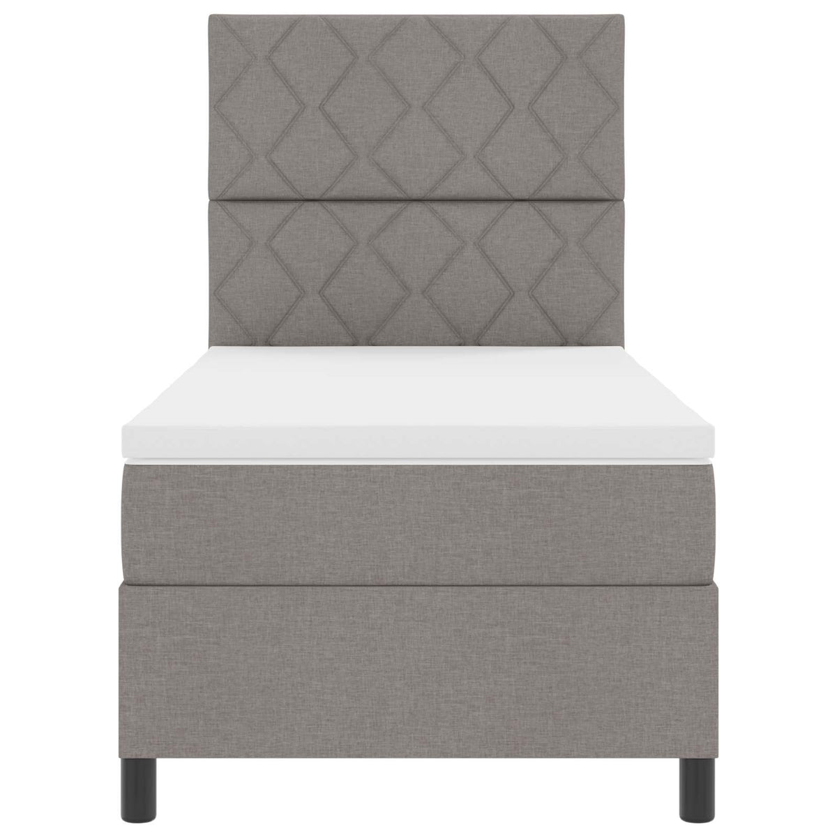 Lit à ressorts avec bandes LED Taupe 90 x 190 cm tissu