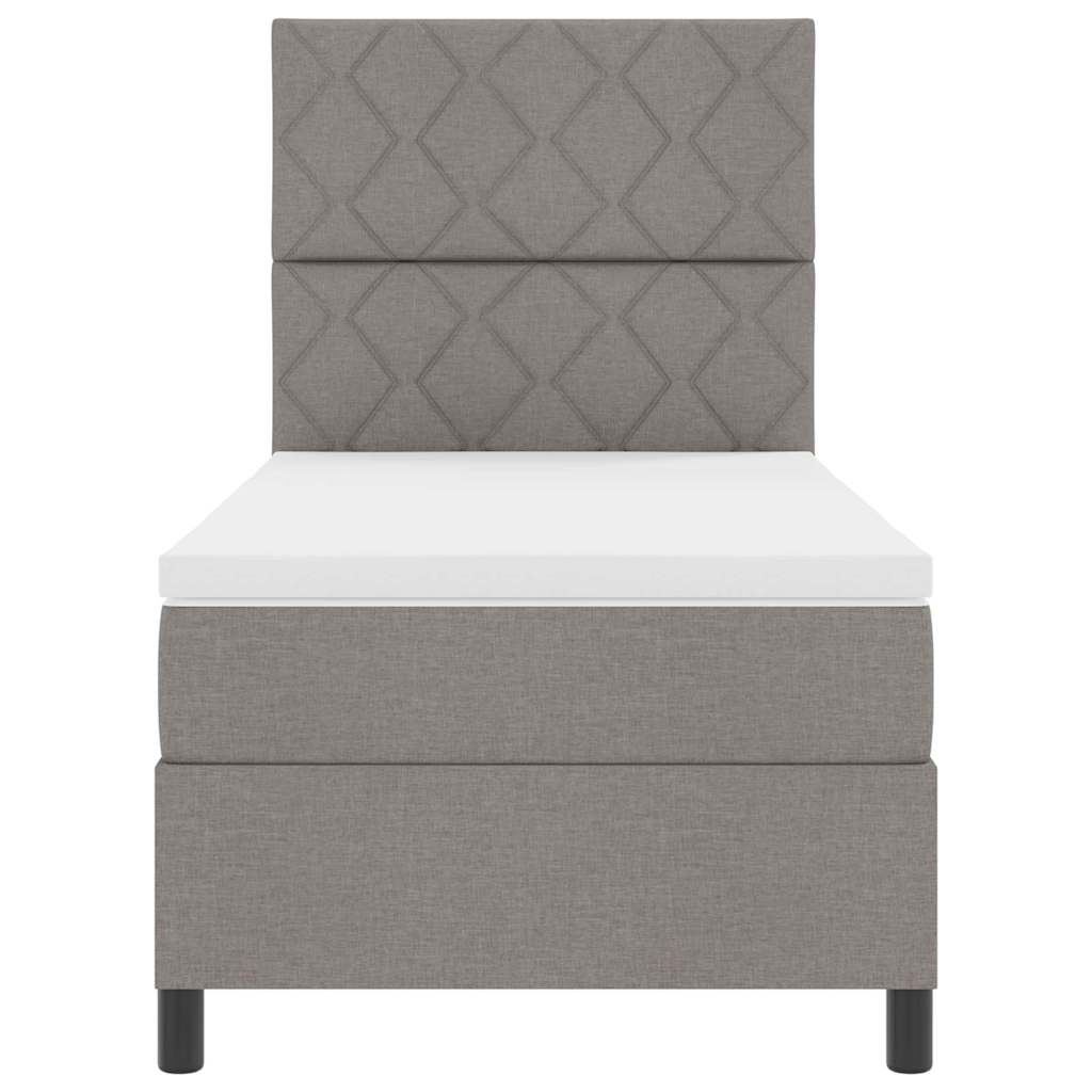Lit à ressorts avec matelas Taupe 90 x 200 cm tissu - XIOS