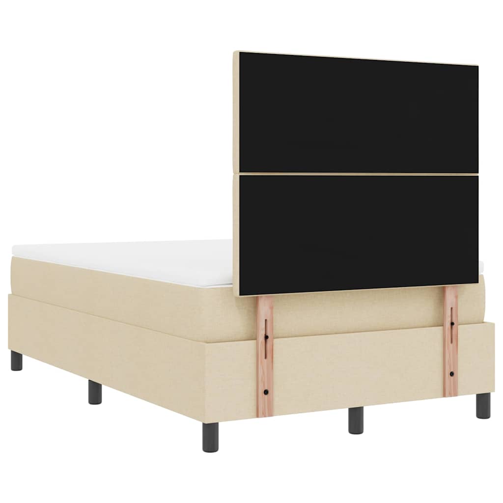 Lit à ressorts avec bandes LED Crème 120 x 200 cm tissu - XIOS
