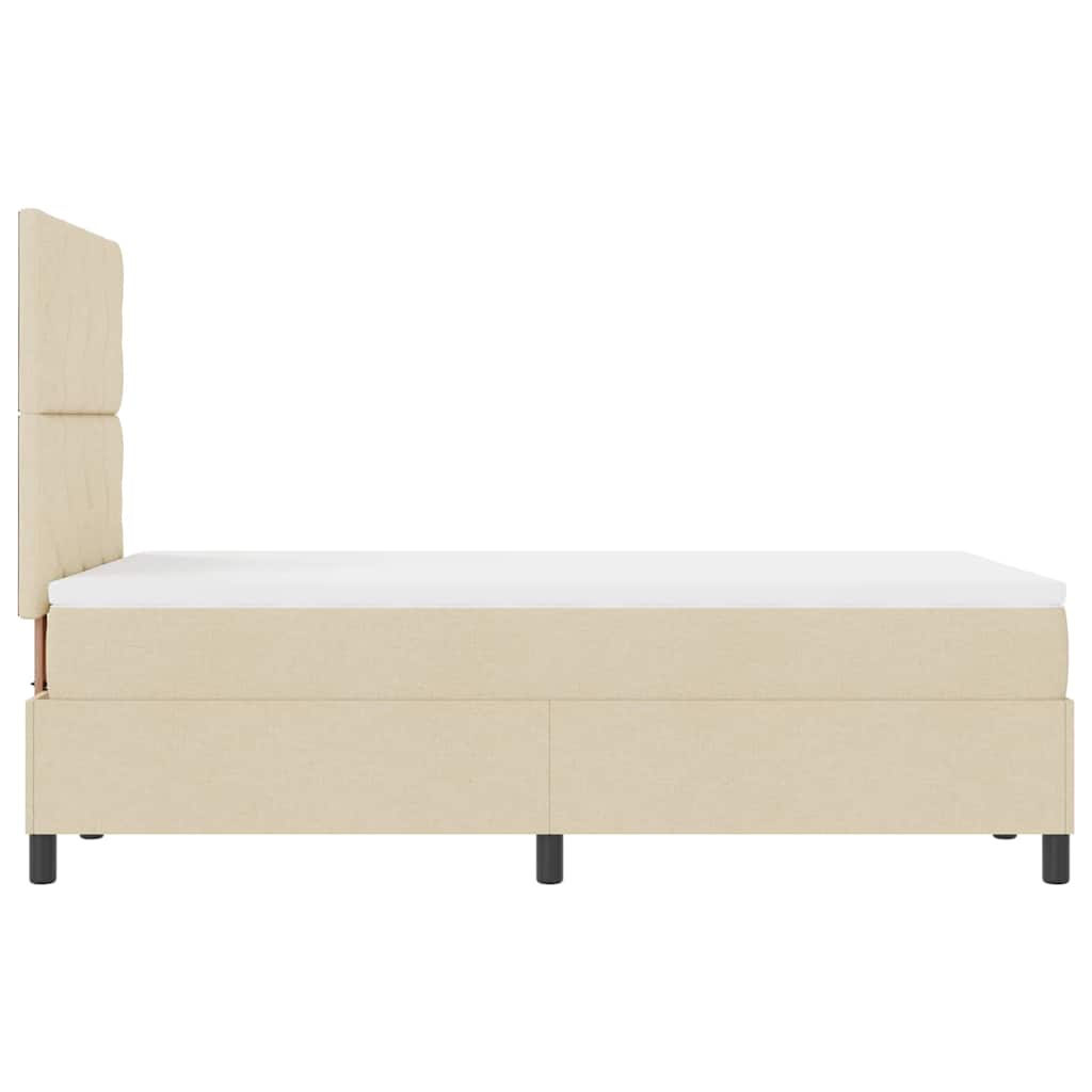 Lit à ressorts avec bandes LED Crème 120 x 200 cm tissu - XIOS