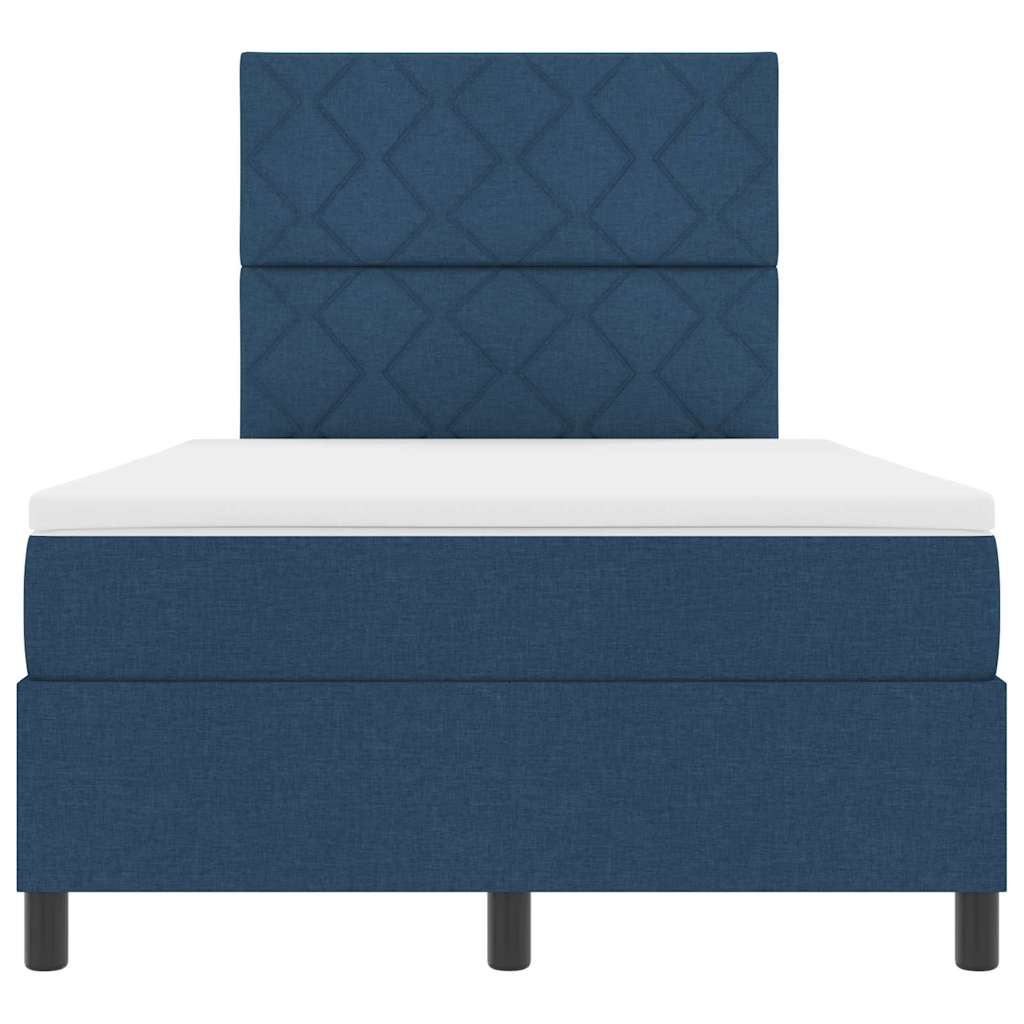 Lit à ressorts avec matelas Bleu 120 x 200 cm tissu - XIOS