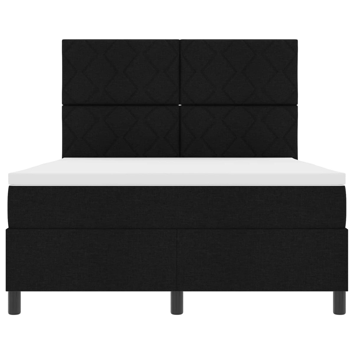 Lit à ressorts avec bandes LED Noir 160 x 200 cm tissu