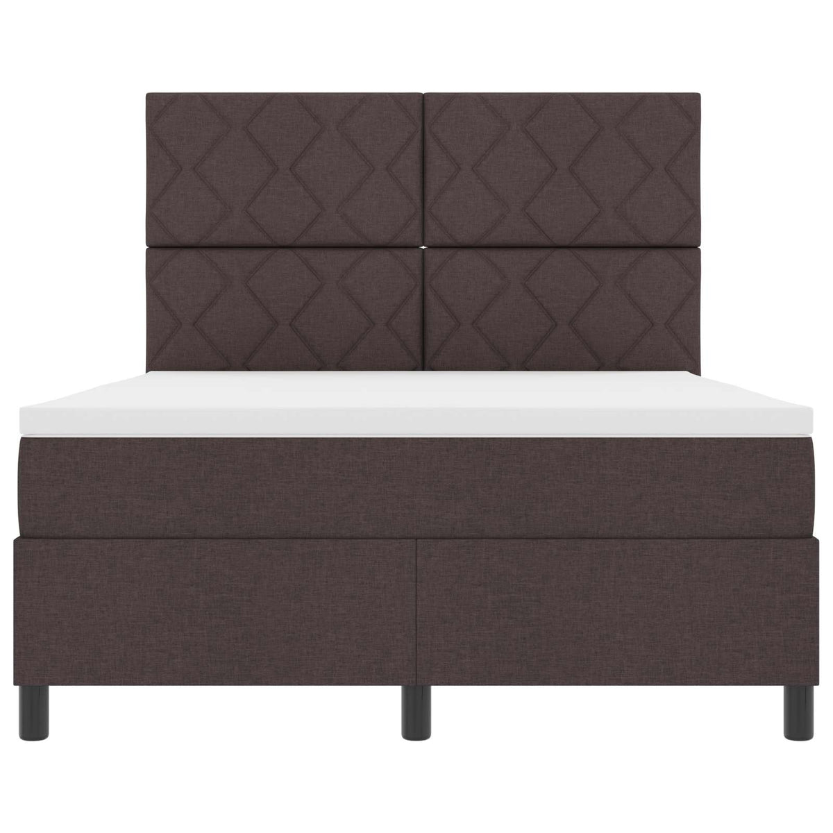 Lit à ressorts avec bandes LED Marron foncé 160 x 200 cm tissu