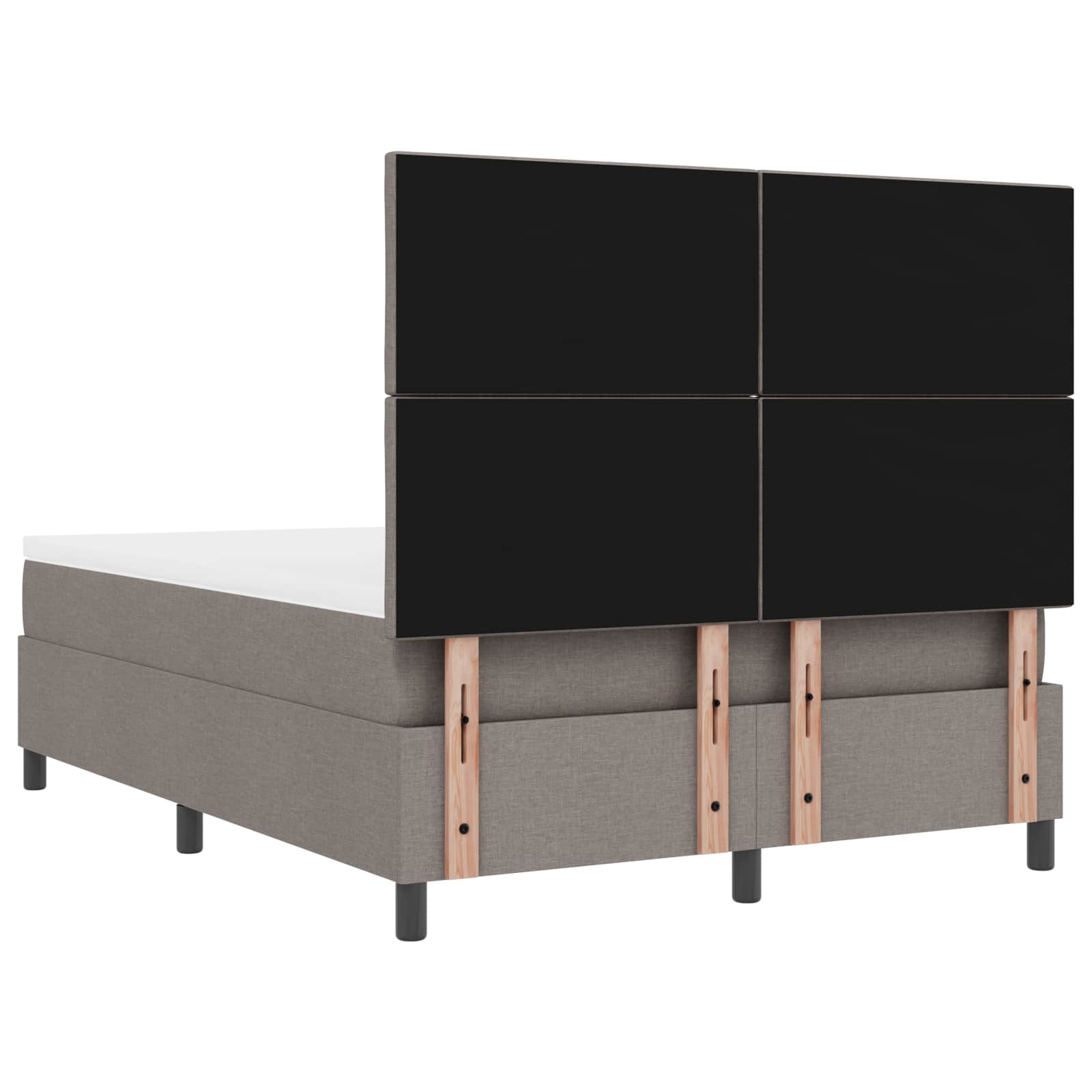 Lit à ressorts avec matelas avec LED Taupe 160 x 200 cm tissu - XIOS